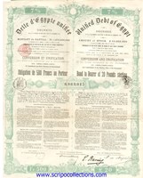 7% Dette d'Egypte unifée Conversion et Unification 1862- 1868- 1873